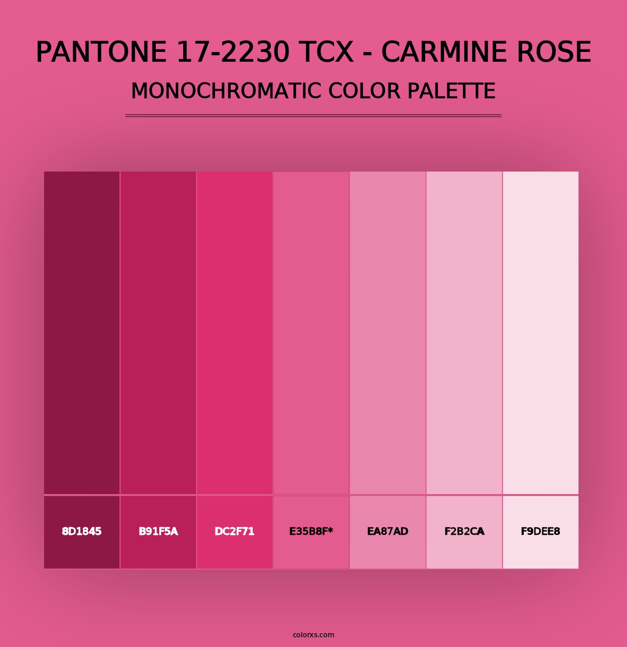 PANTONE 17-2230 TCX - Carmine Rose color palettes - colorxs.com