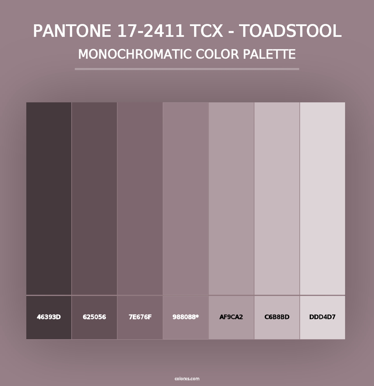 PANTONE 17-2411 TCX - Toadstool - Monochromatic Color Palette