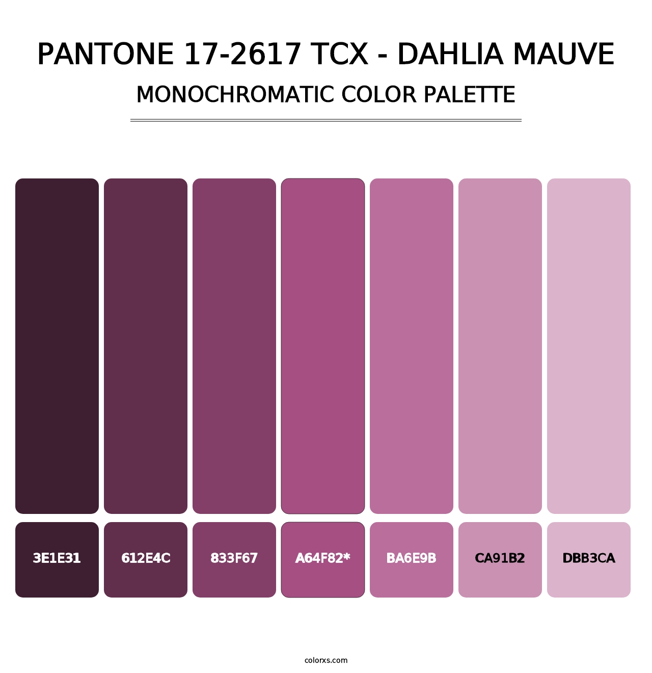 PANTONE 17-2617 TCX - Dahlia Mauve - Monochromatic Color Palette