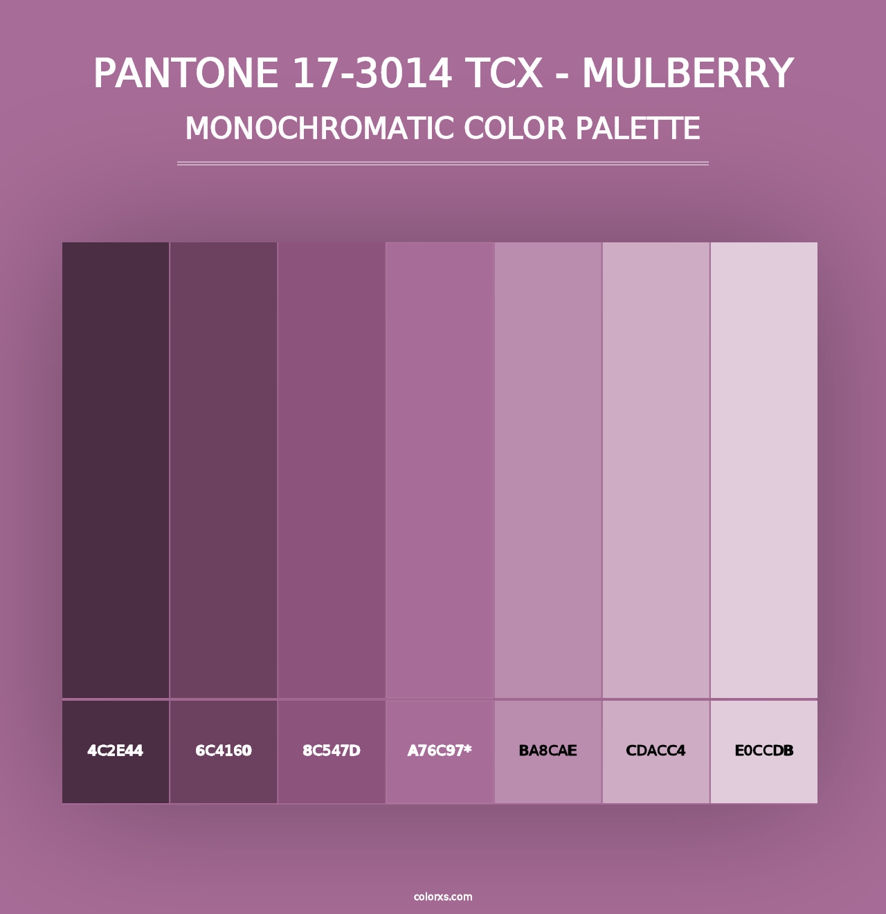 PANTONE 17-3014 TCX - Mulberry - Monochromatic Color Palette