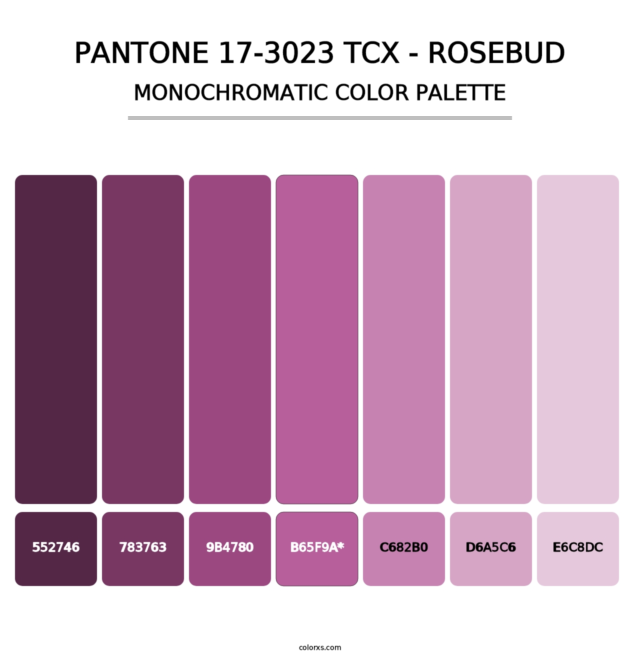 PANTONE 17-3023 TCX - Rosebud - Monochromatic Color Palette