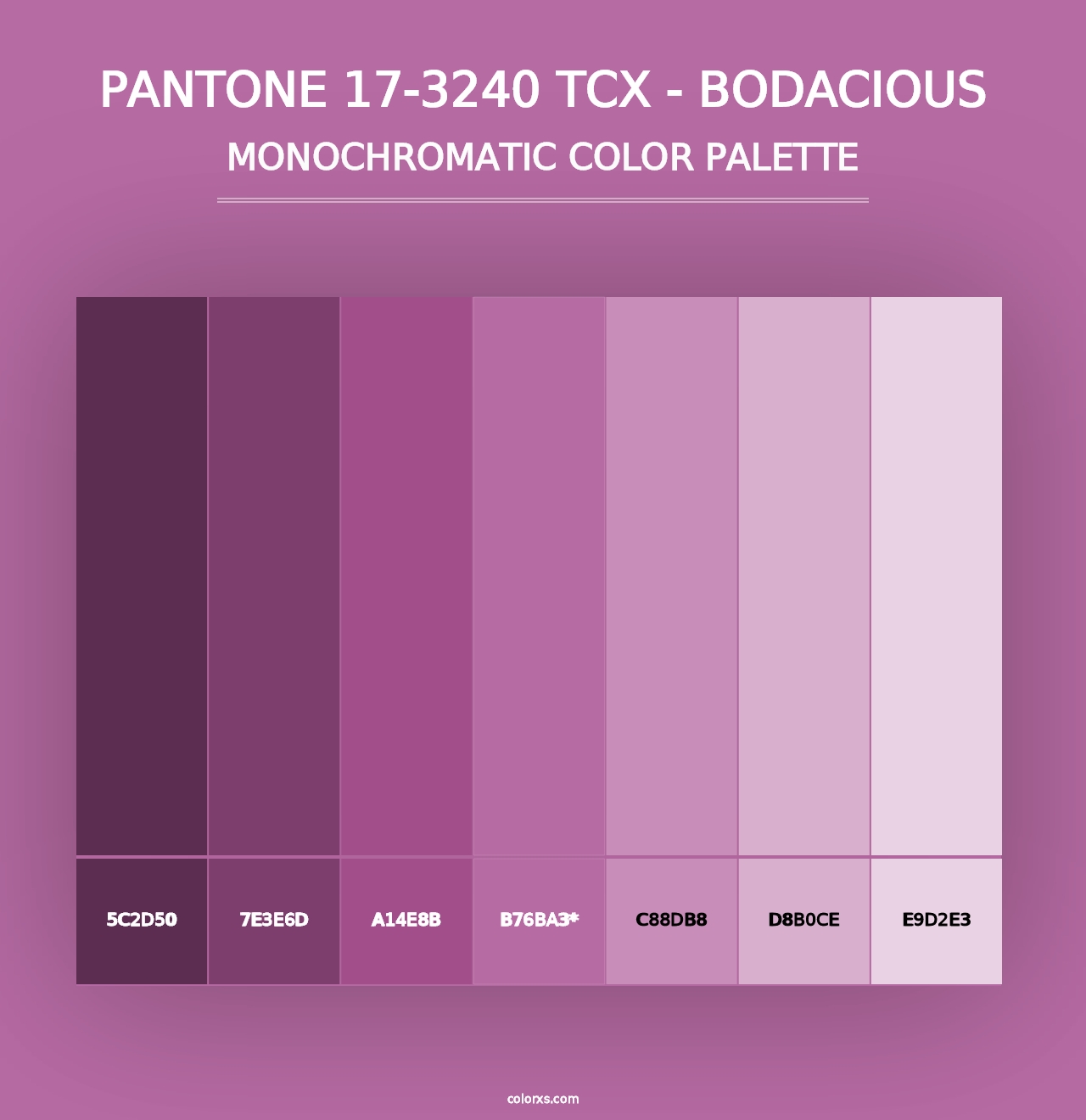 PANTONE 17-3240 TCX - Bodacious - Monochromatic Color Palette