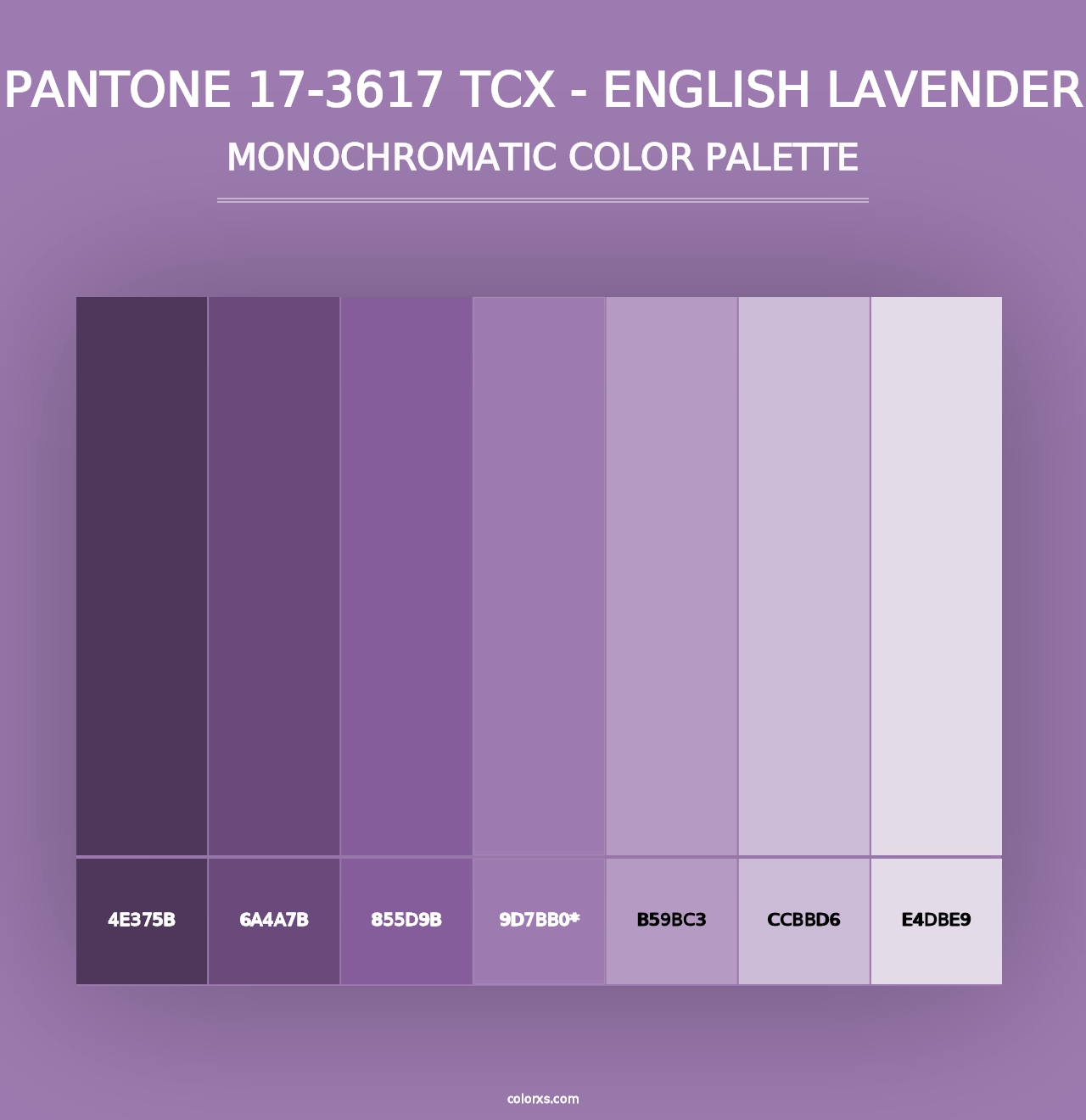 PANTONE 17-3617 TCX - English Lavender - Monochromatic Color Palette