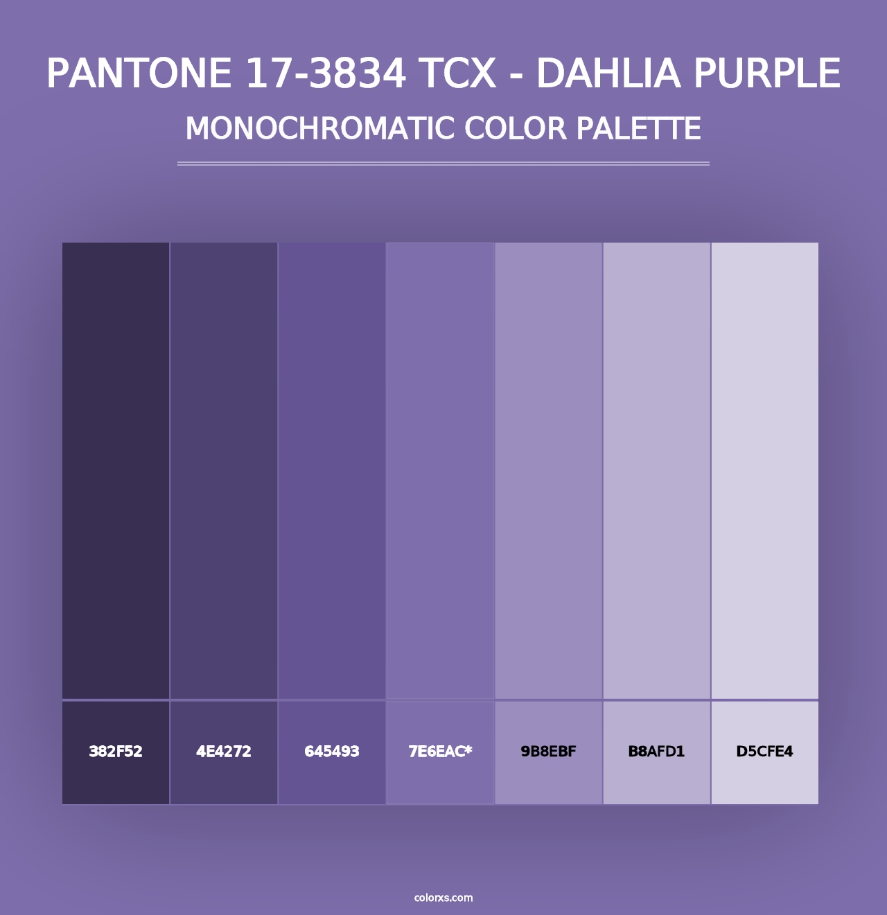 PANTONE 17-3834 TCX - Dahlia Purple - Monochromatic Color Palette