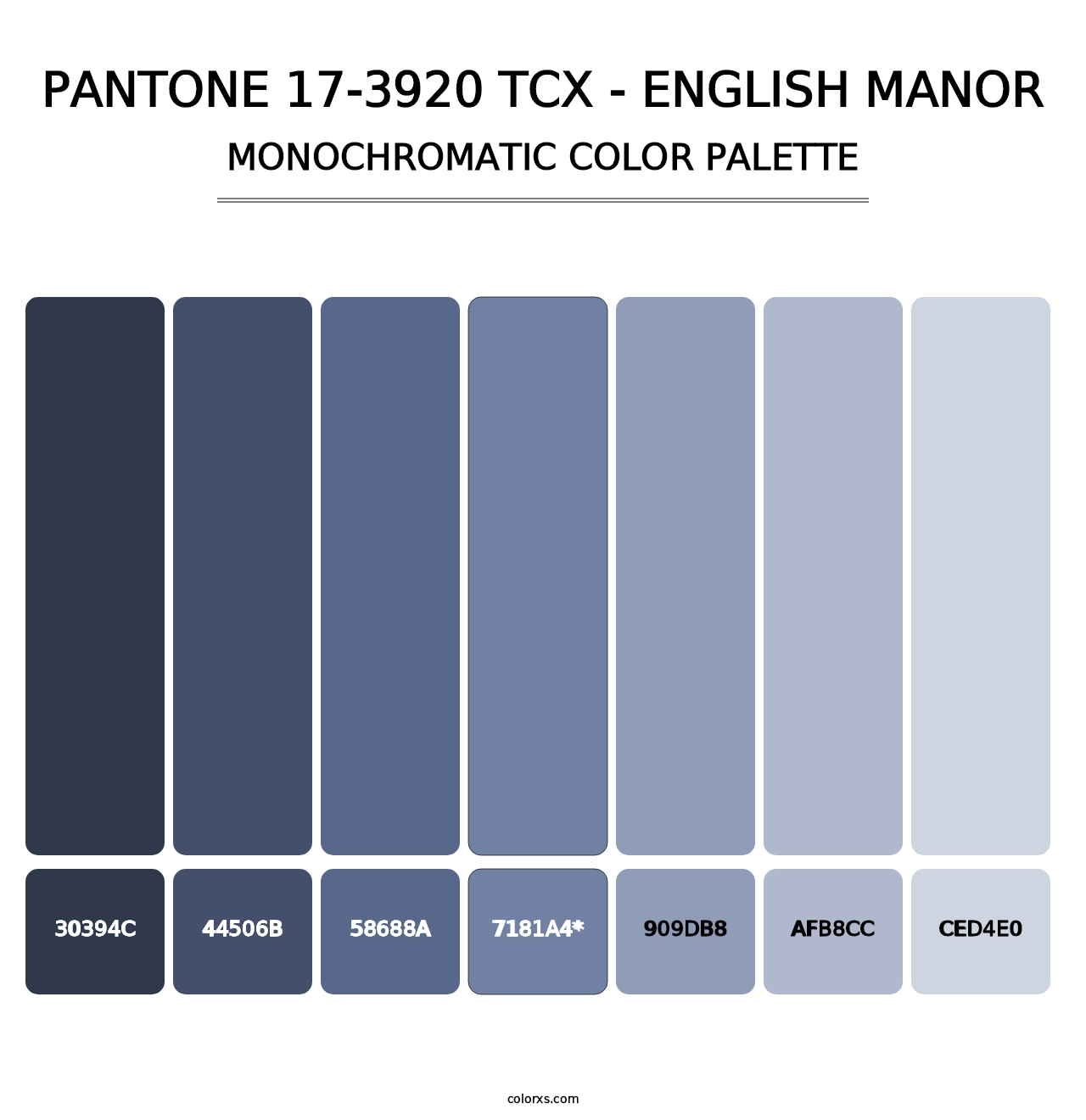 PANTONE 17-3920 TCX - English Manor - Monochromatic Color Palette