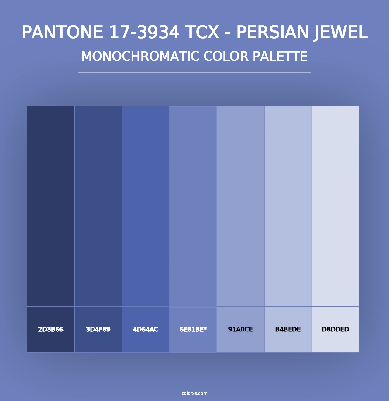 PANTONE 17-3934 TCX - Persian Jewel - Monochromatic Color Palette