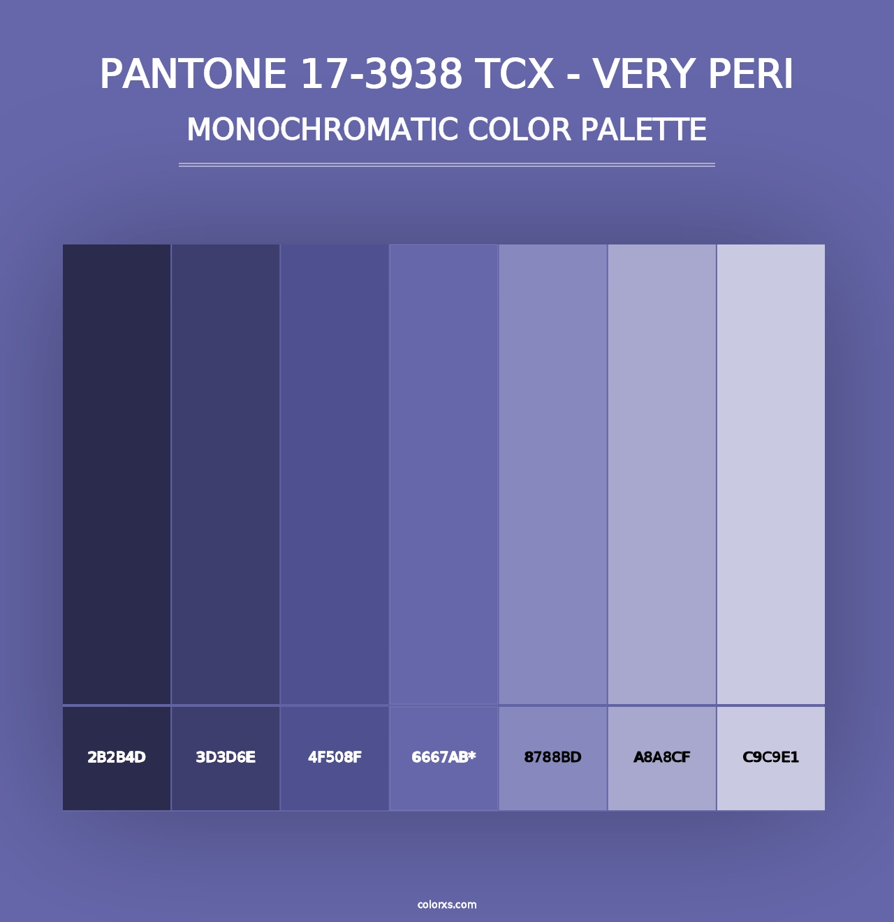 PANTONE 17-3938 TCX - Very Peri - Monochromatic Color Palette