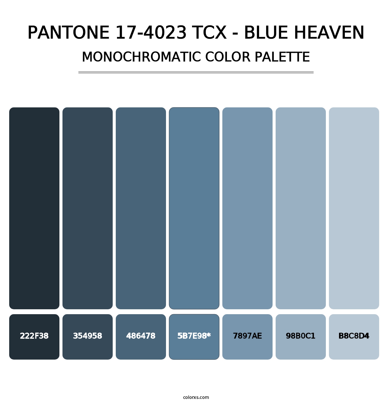 PANTONE 17-4023 TCX - Blue Heaven - Monochromatic Color Palette