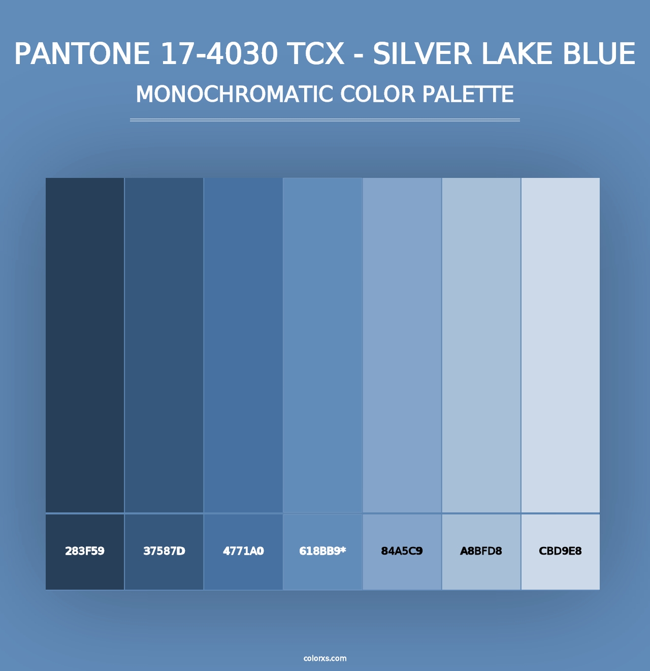 PANTONE 17-4030 TCX - Silver Lake Blue - Monochromatic Color Palette