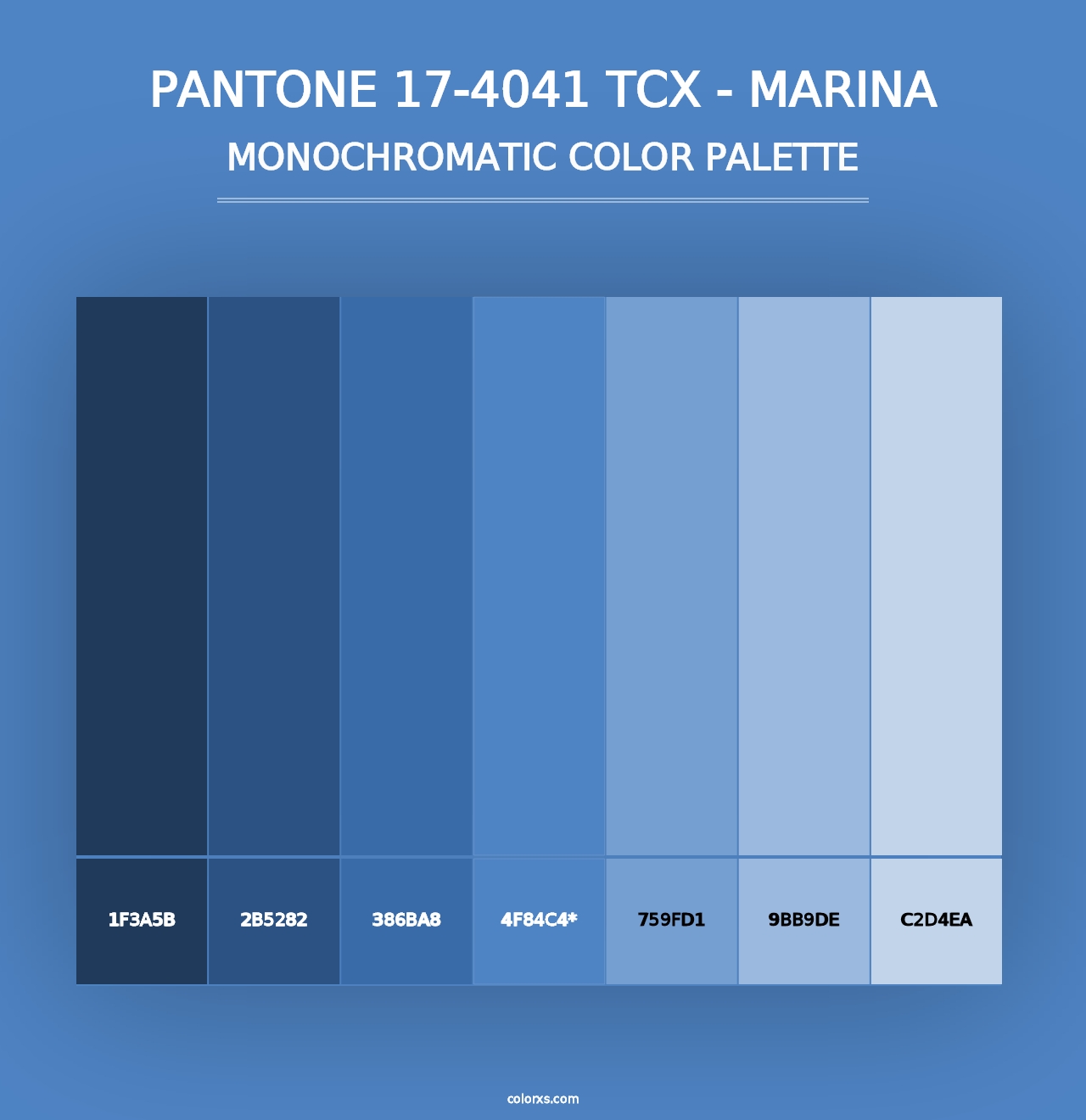 PANTONE 17-4041 TCX - Marina - Monochromatic Color Palette