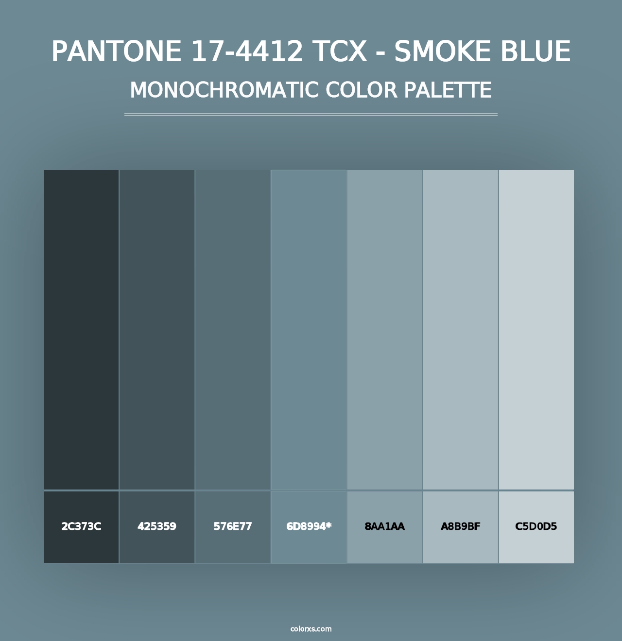 PANTONE 17-4412 TCX - Smoke Blue - Monochromatic Color Palette