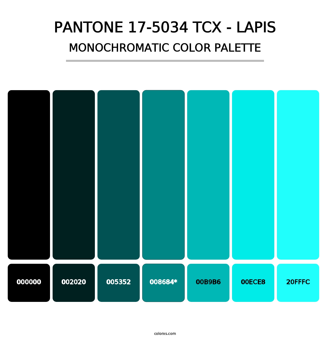 PANTONE 17-5034 TCX - Lapis - Monochromatic Color Palette