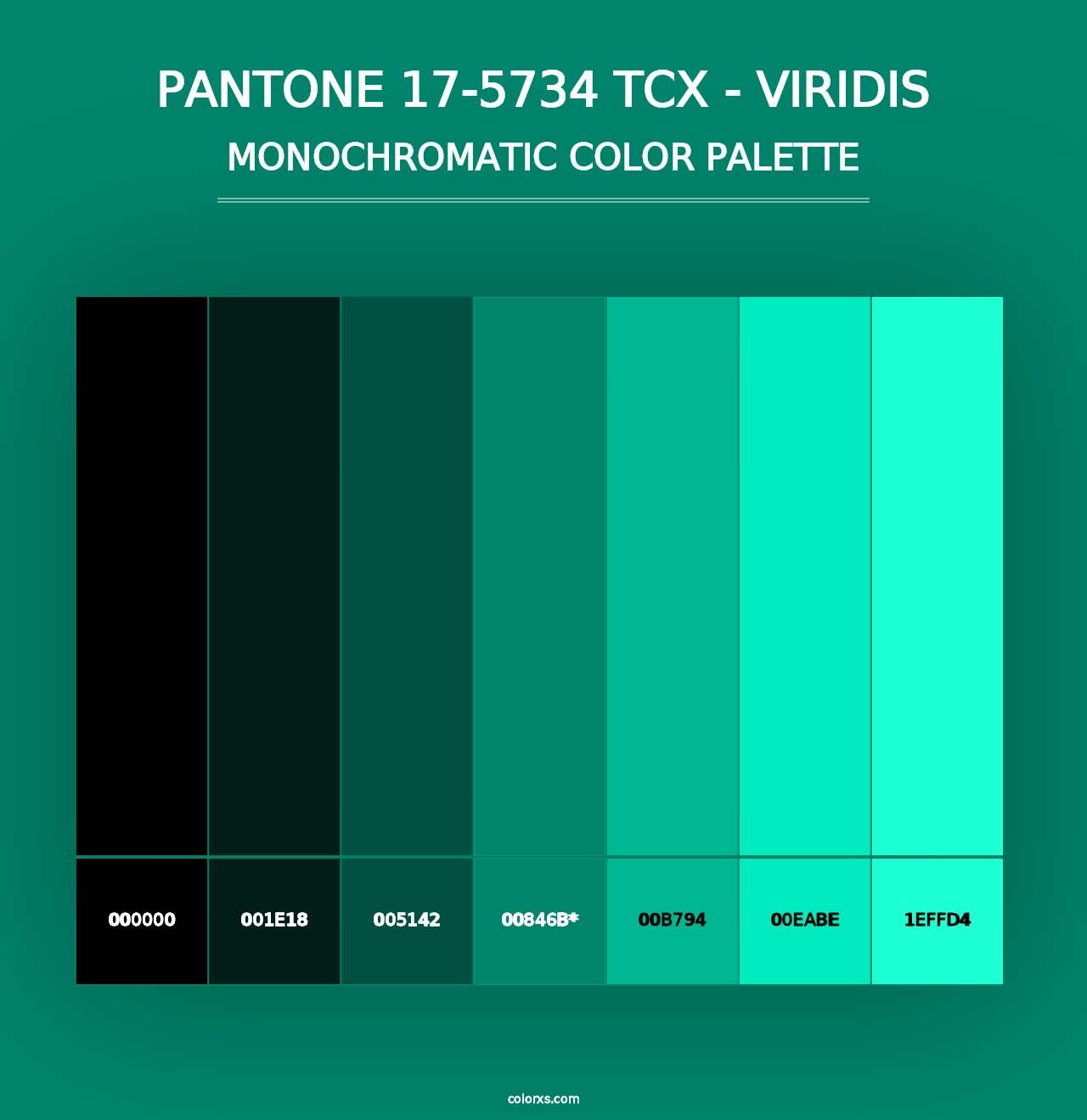 PANTONE 17-5734 TCX - Viridis - Monochromatic Color Palette