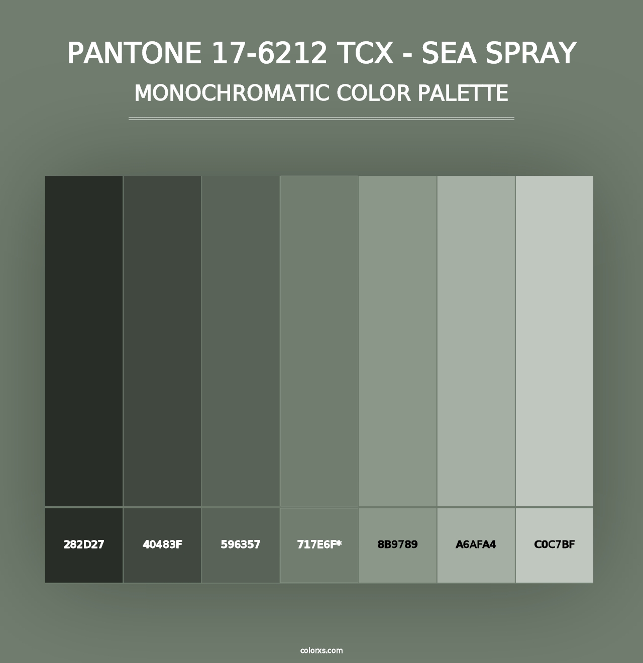 PANTONE 17-6212 TCX - Sea Spray - Monochromatic Color Palette