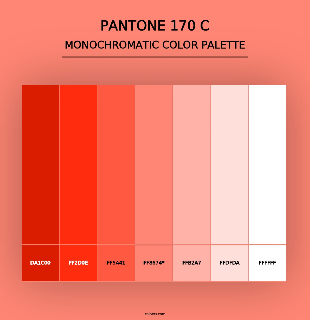 PANTONE 170 C - Monochromatic Color Palette