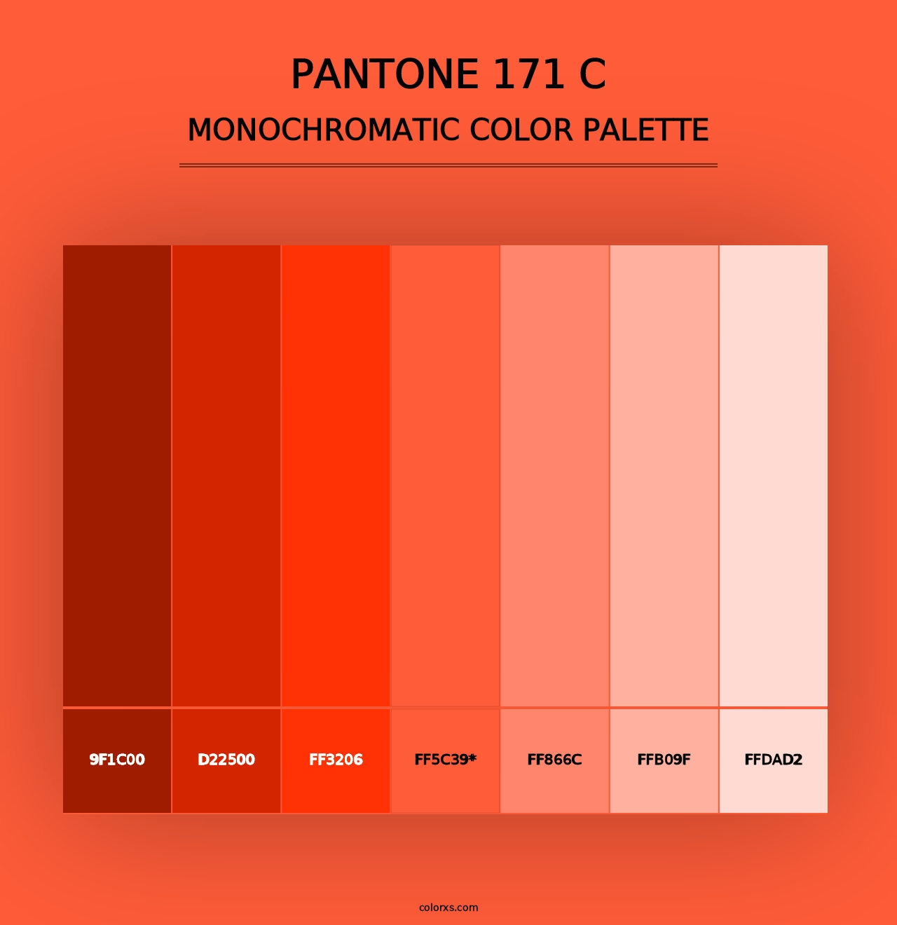 PANTONE 171 C - Monochromatic Color Palette