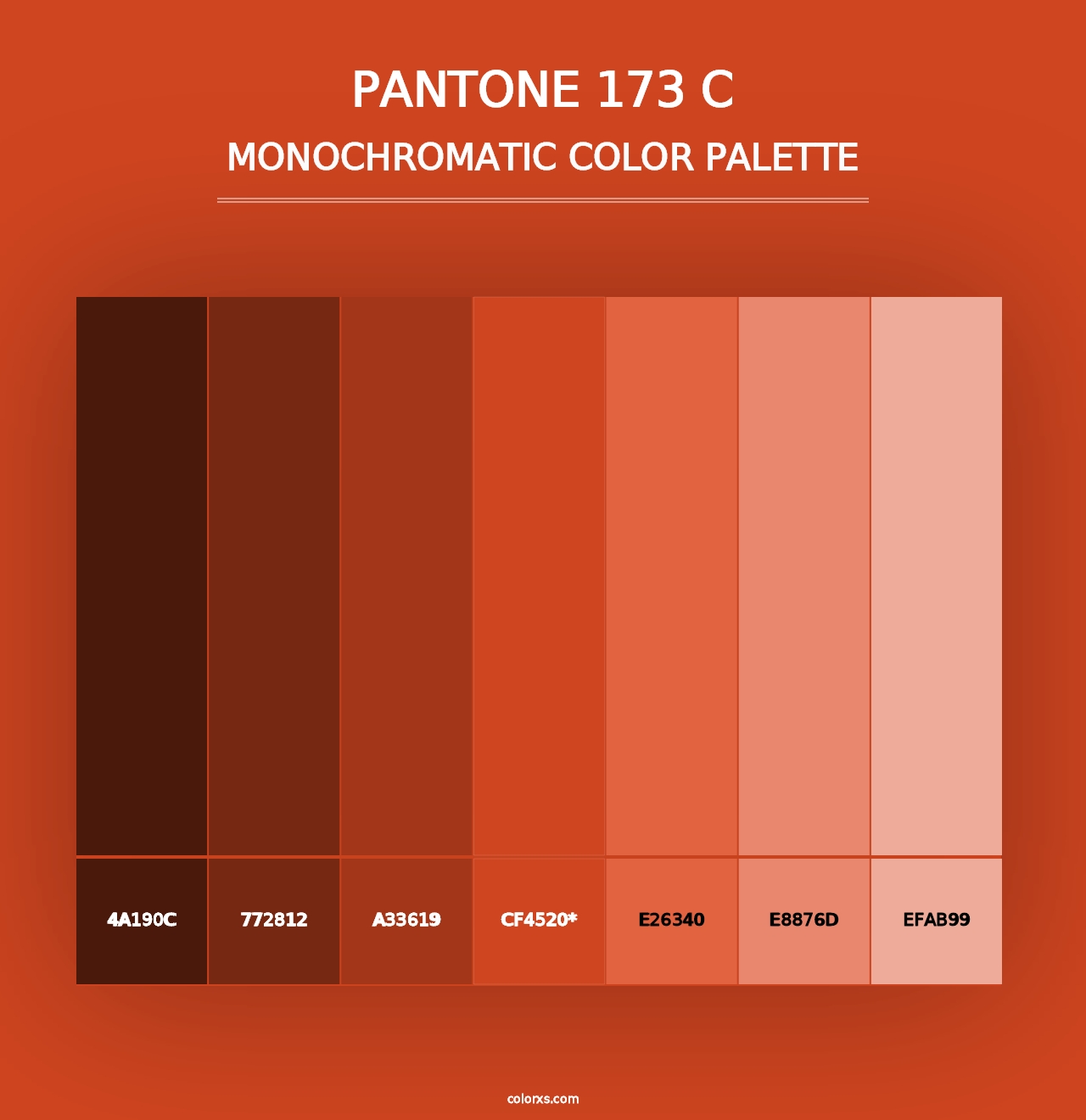 PANTONE 173 C - Monochromatic Color Palette