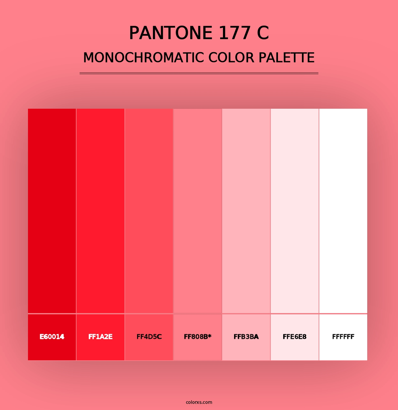 PANTONE 177 C - Monochromatic Color Palette