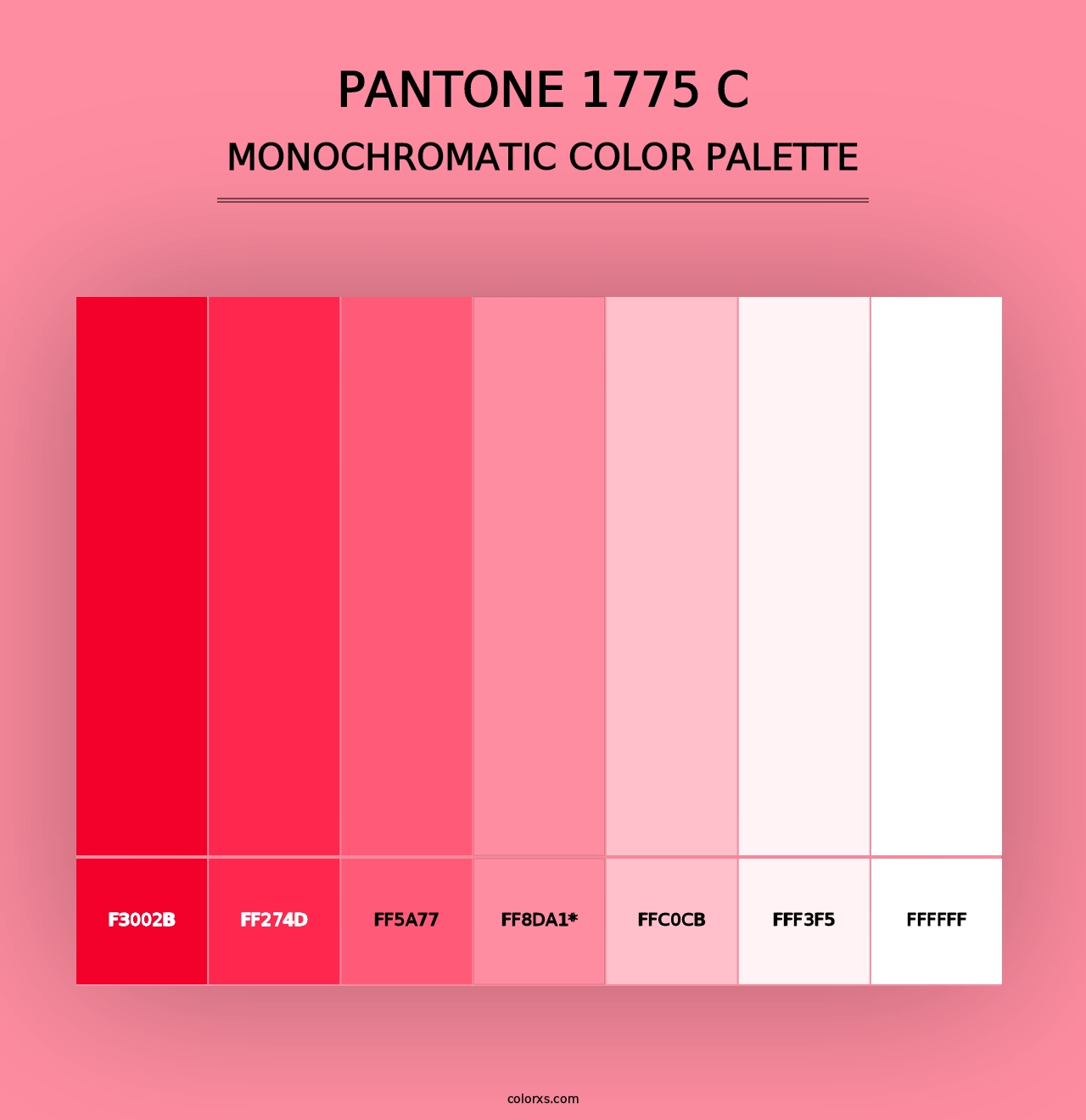 PANTONE 1775 C - Monochromatic Color Palette