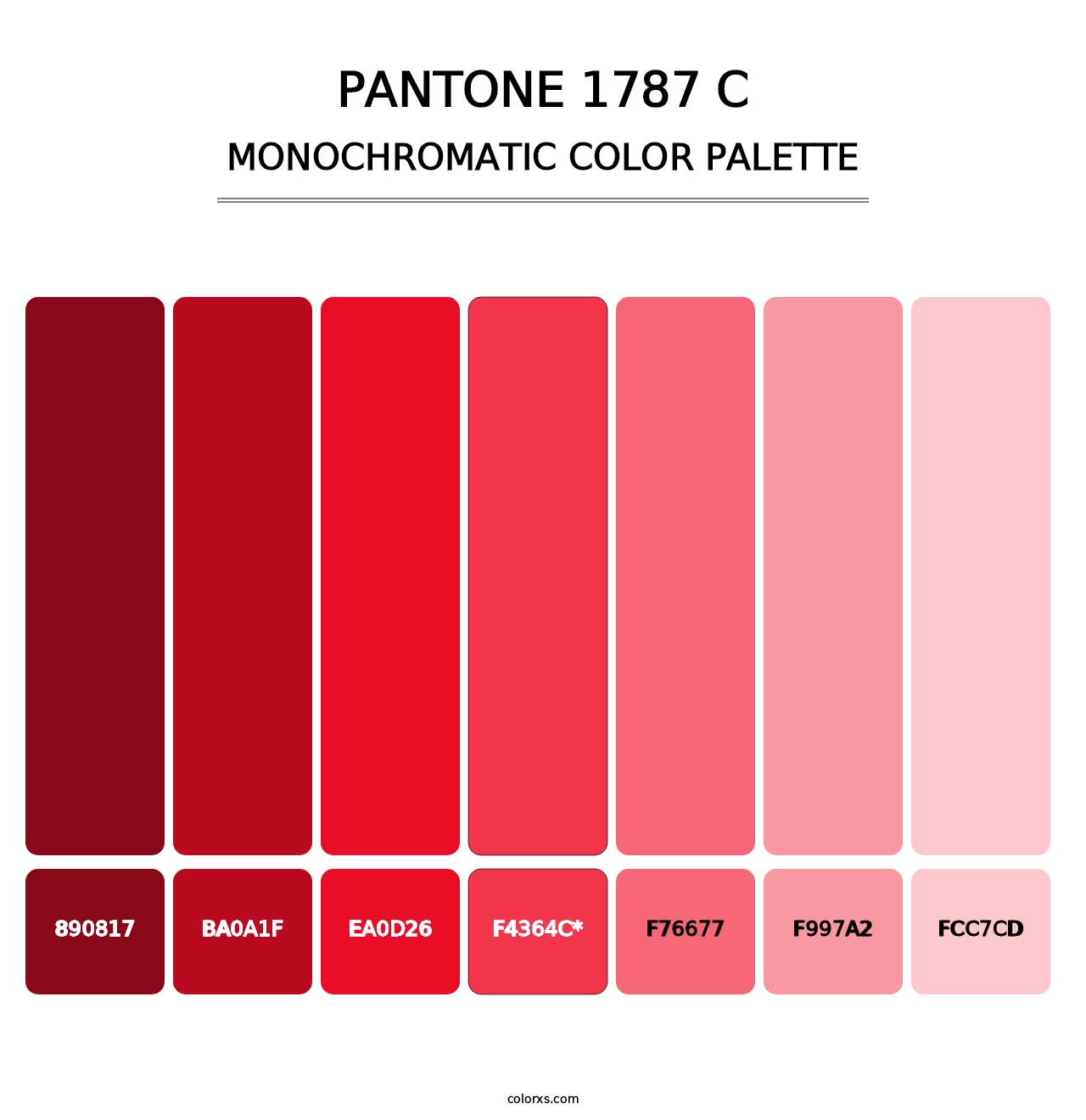 PANTONE 1787 C - Monochromatic Color Palette