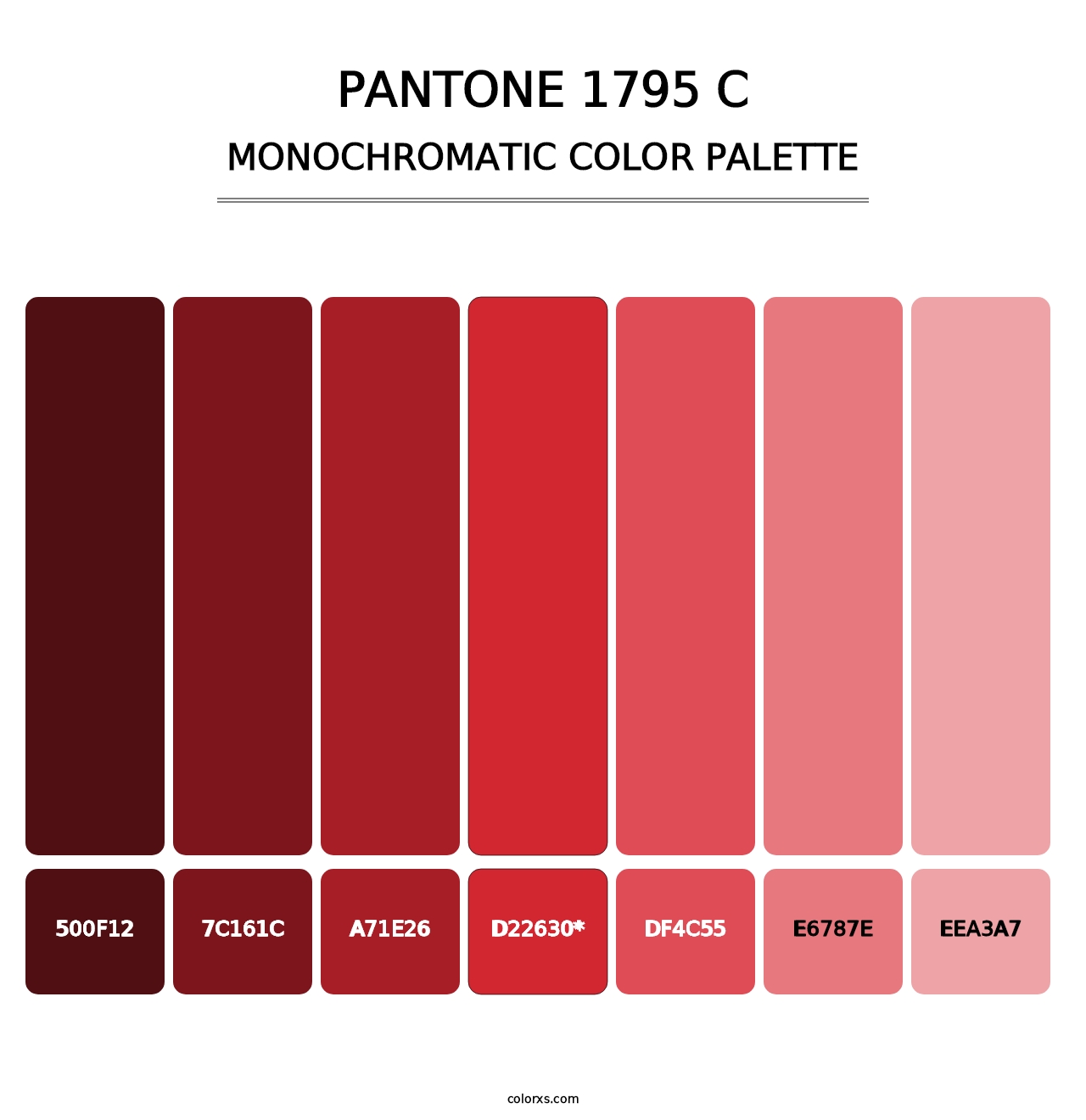 PANTONE 1795 C - Monochromatic Color Palette