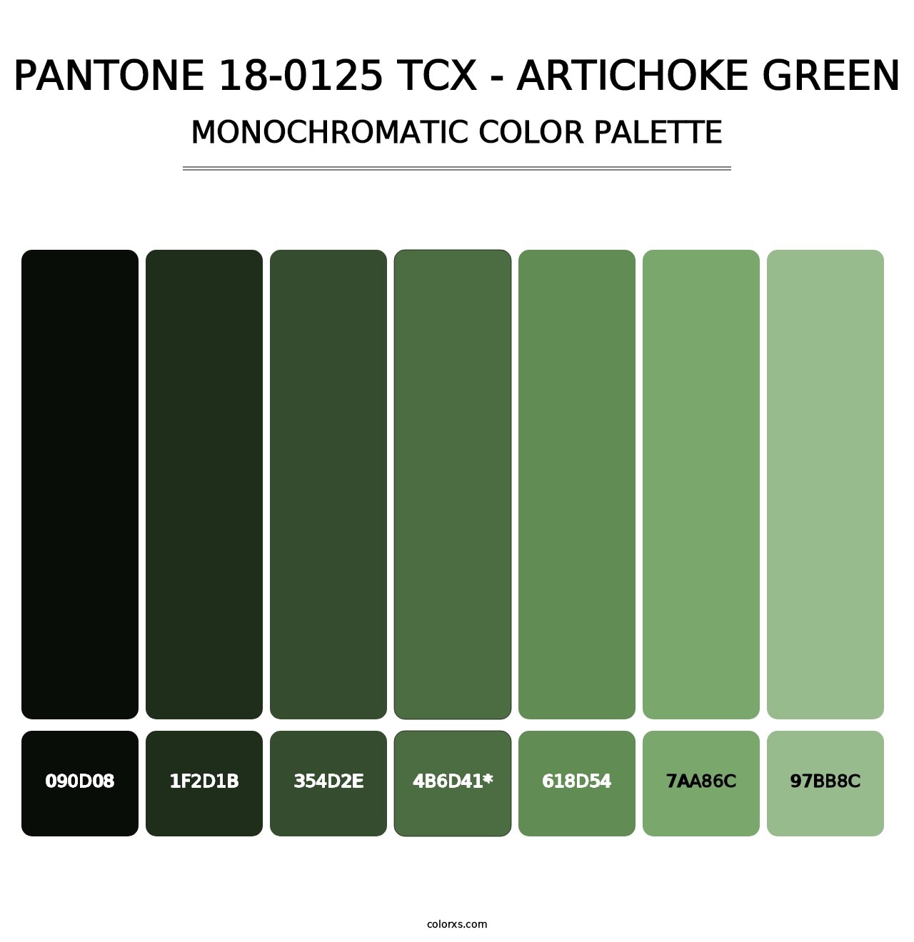 PANTONE 18-0125 TCX - Artichoke Green - Monochromatic Color Palette