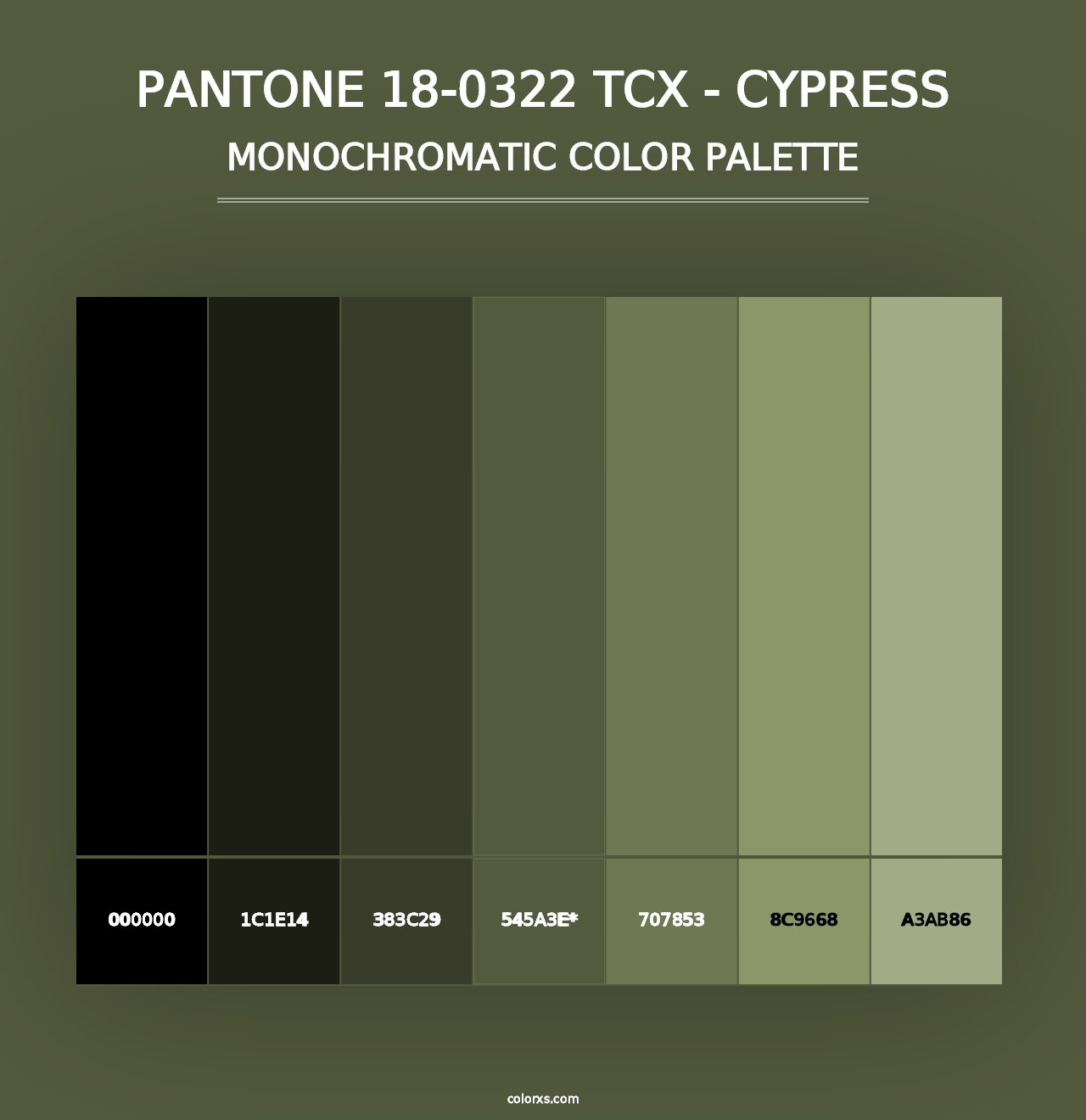 PANTONE 18-0322 TCX - Cypress - Monochromatic Color Palette