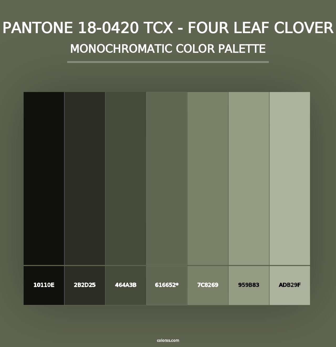 PANTONE 18-0420 TCX - Four Leaf Clover - Monochromatic Color Palette