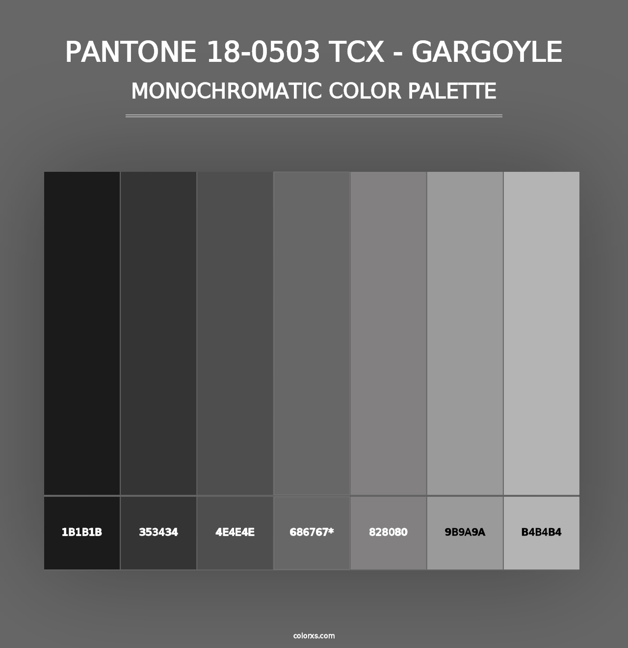 PANTONE 18-0503 TCX - Gargoyle - Monochromatic Color Palette