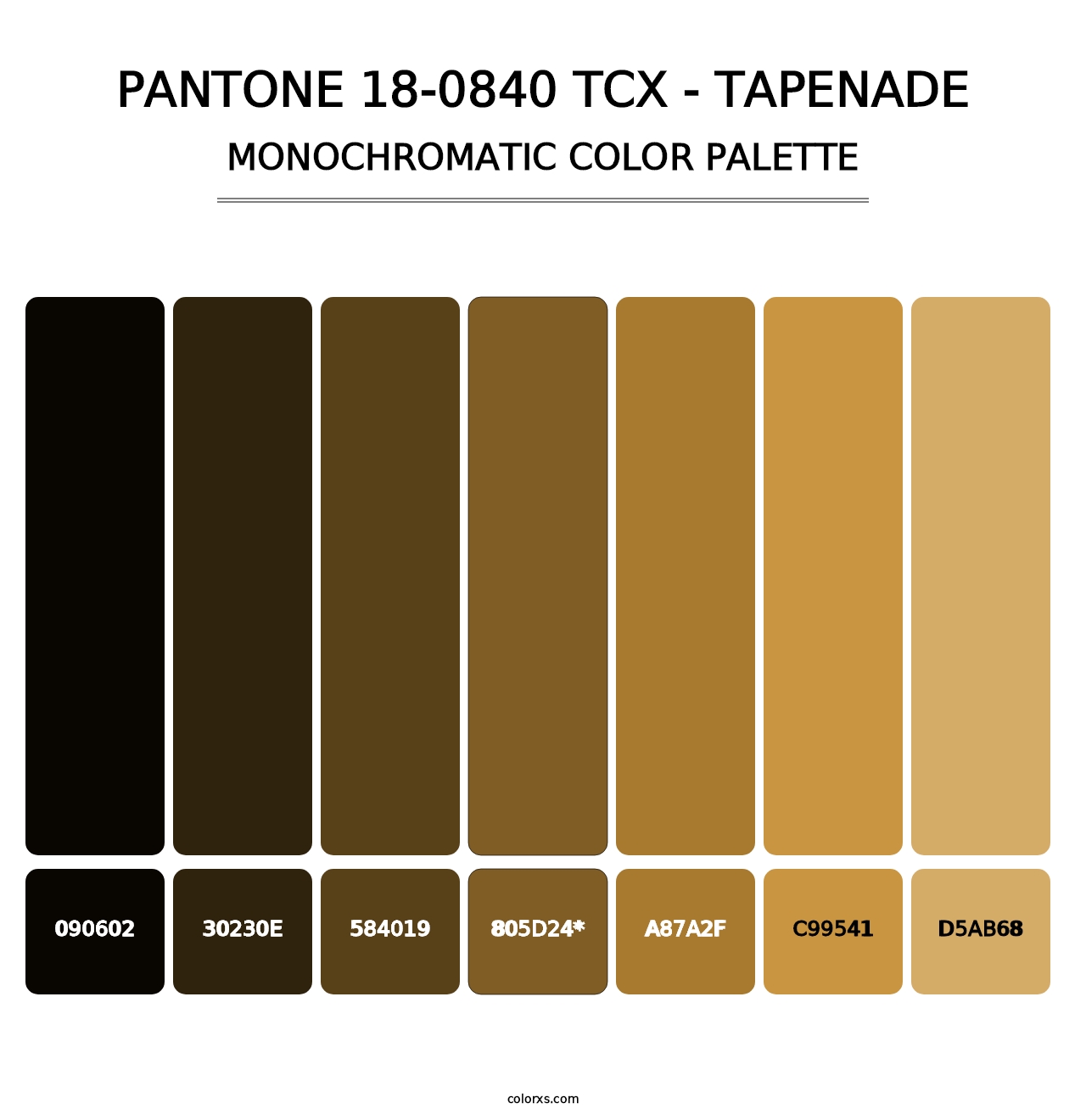 PANTONE 18-0840 TCX - Tapenade - Monochromatic Color Palette