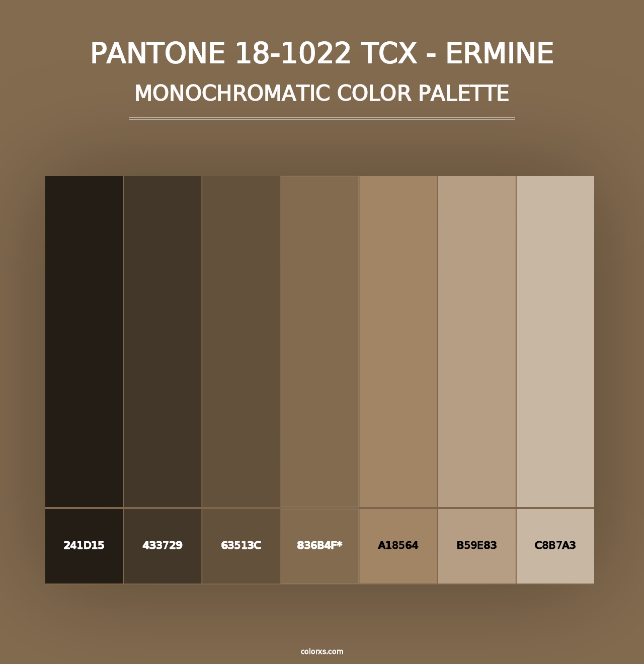 PANTONE 18-1022 TCX - Ermine - Monochromatic Color Palette