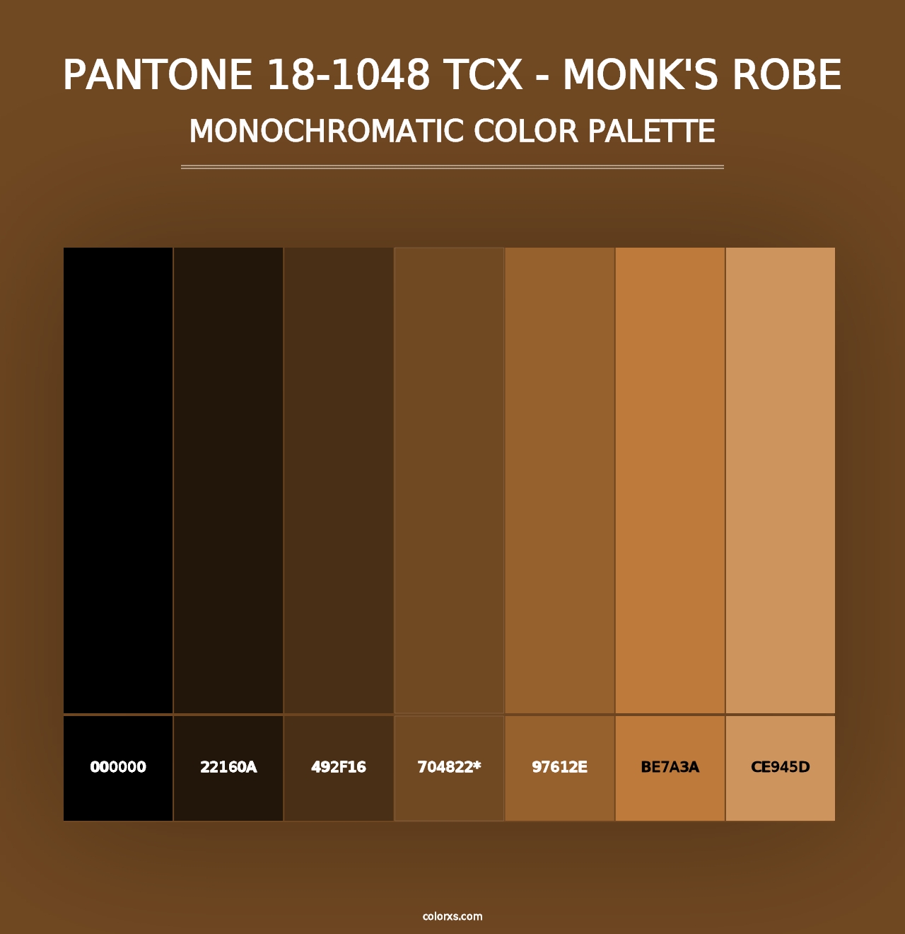 PANTONE 18-1048 TCX - Monk's Robe - Monochromatic Color Palette