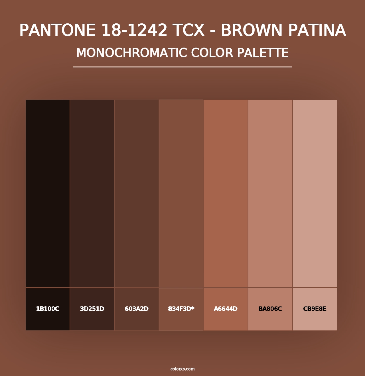 PANTONE 18-1242 TCX - Brown Patina - Monochromatic Color Palette