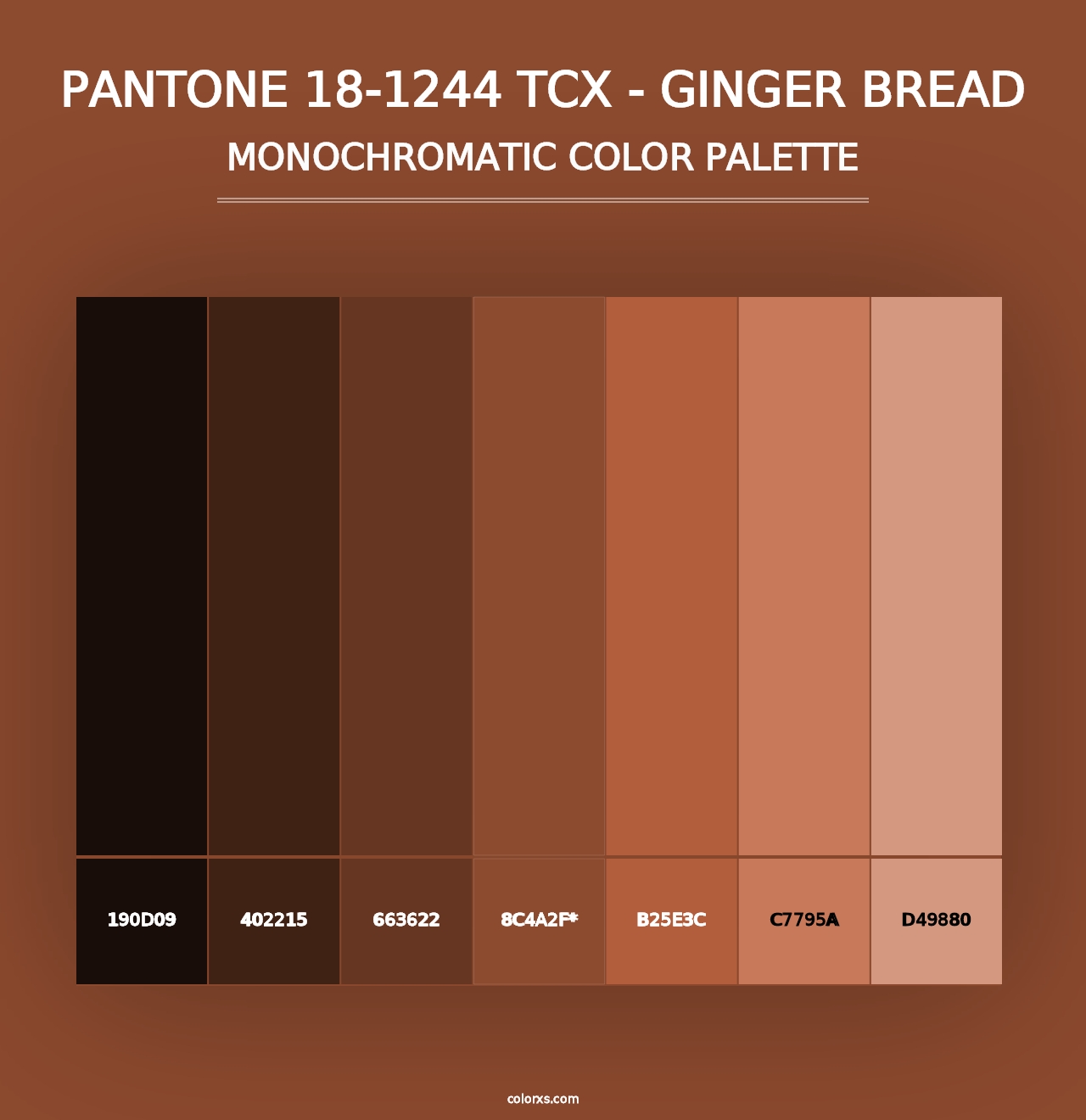 PANTONE 18-1244 TCX - Ginger Bread - Monochromatic Color Palette