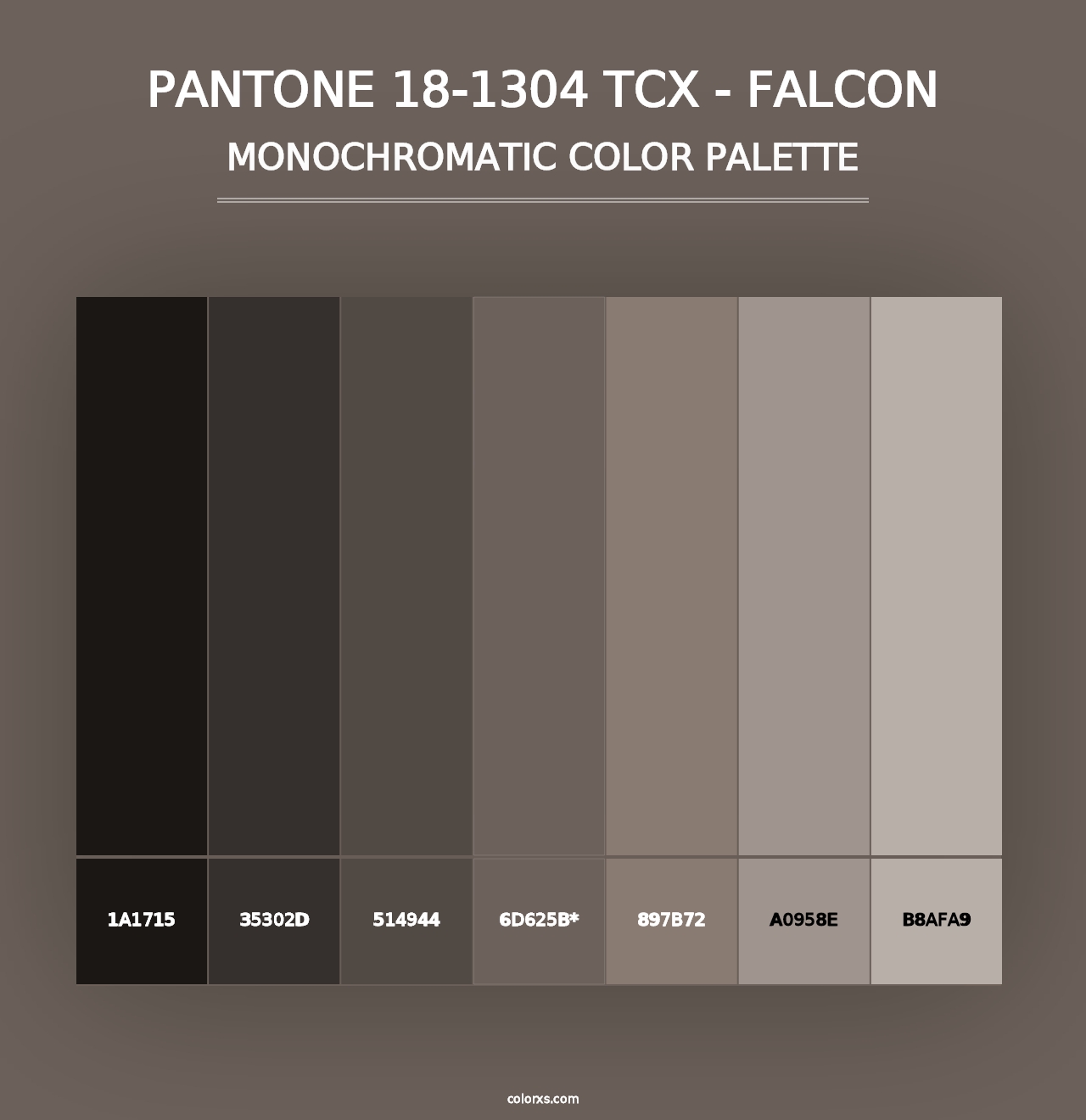 PANTONE 18-1304 TCX - Falcon - Monochromatic Color Palette