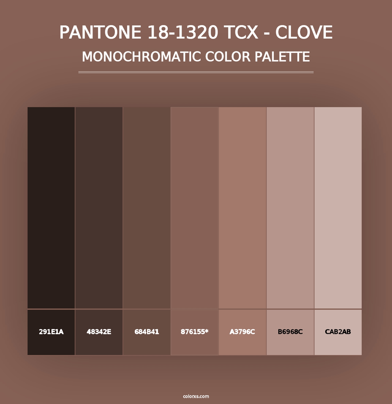 PANTONE 18-1320 TCX - Clove - Monochromatic Color Palette