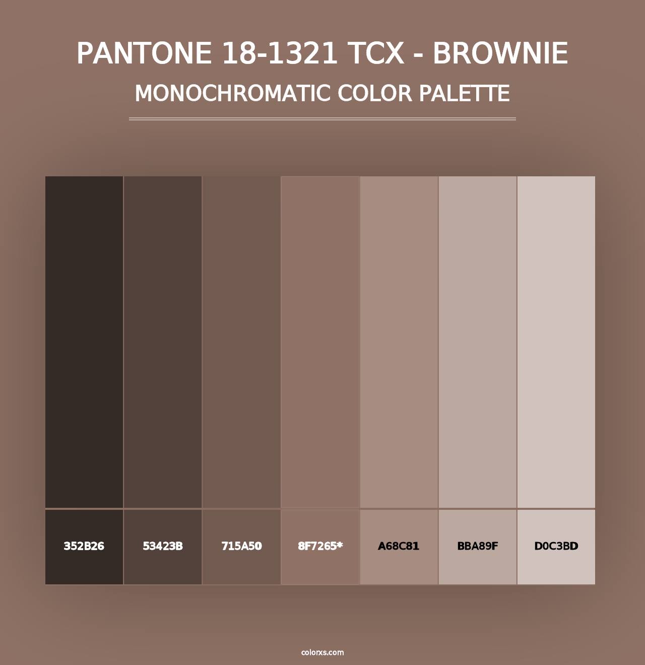 PANTONE 18-1321 TCX - Brownie - Monochromatic Color Palette