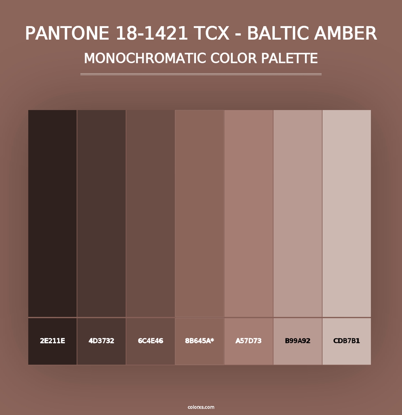 PANTONE 18-1421 TCX - Baltic Amber - Monochromatic Color Palette