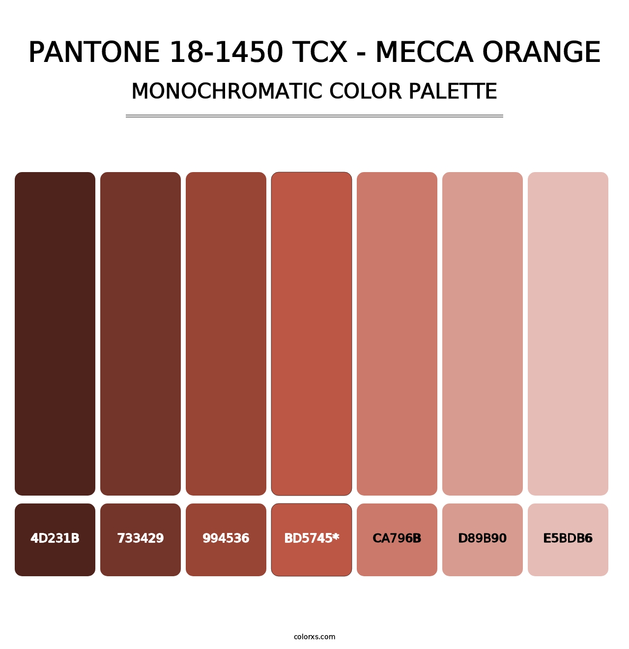 PANTONE 18-1450 TCX - Mecca Orange - Monochromatic Color Palette