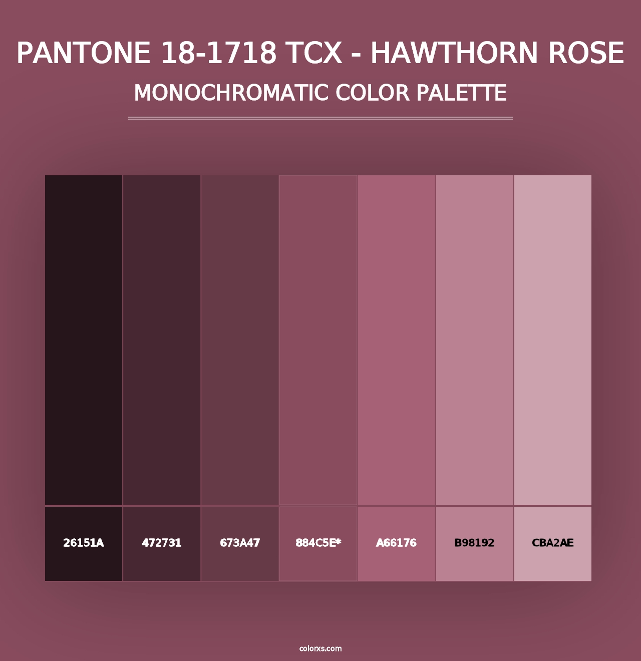 PANTONE 18-1718 TCX - Hawthorn Rose - Monochromatic Color Palette