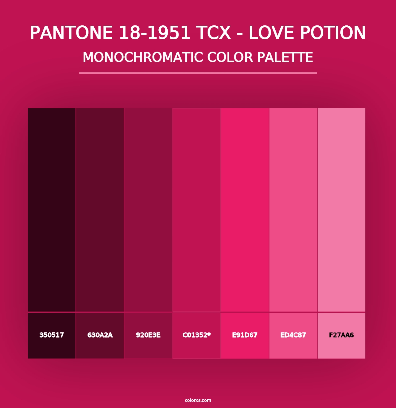 PANTONE 18-1951 TCX - Love Potion - Monochromatic Color Palette