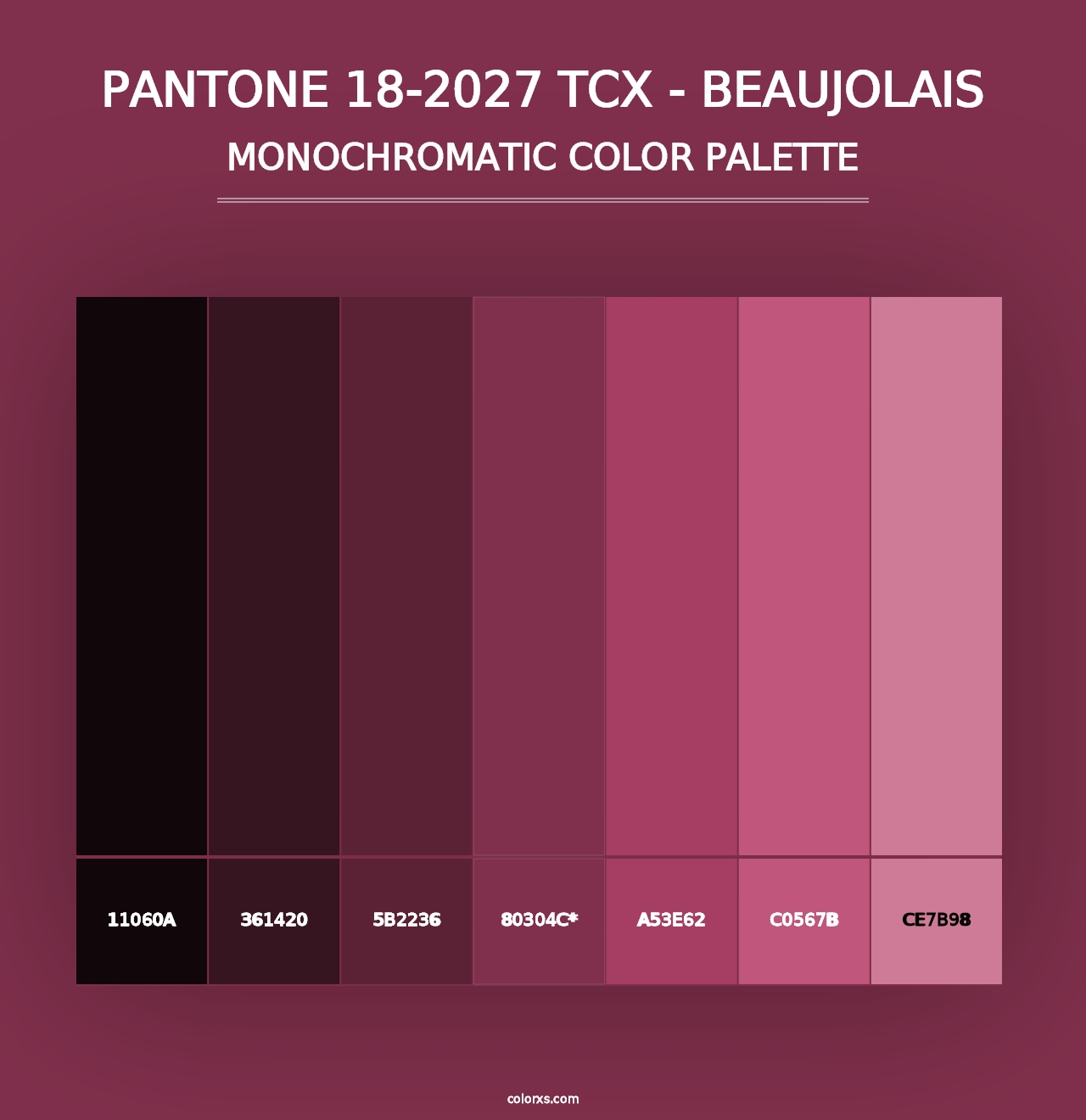 PANTONE 18-2027 TCX - Beaujolais - Monochromatic Color Palette