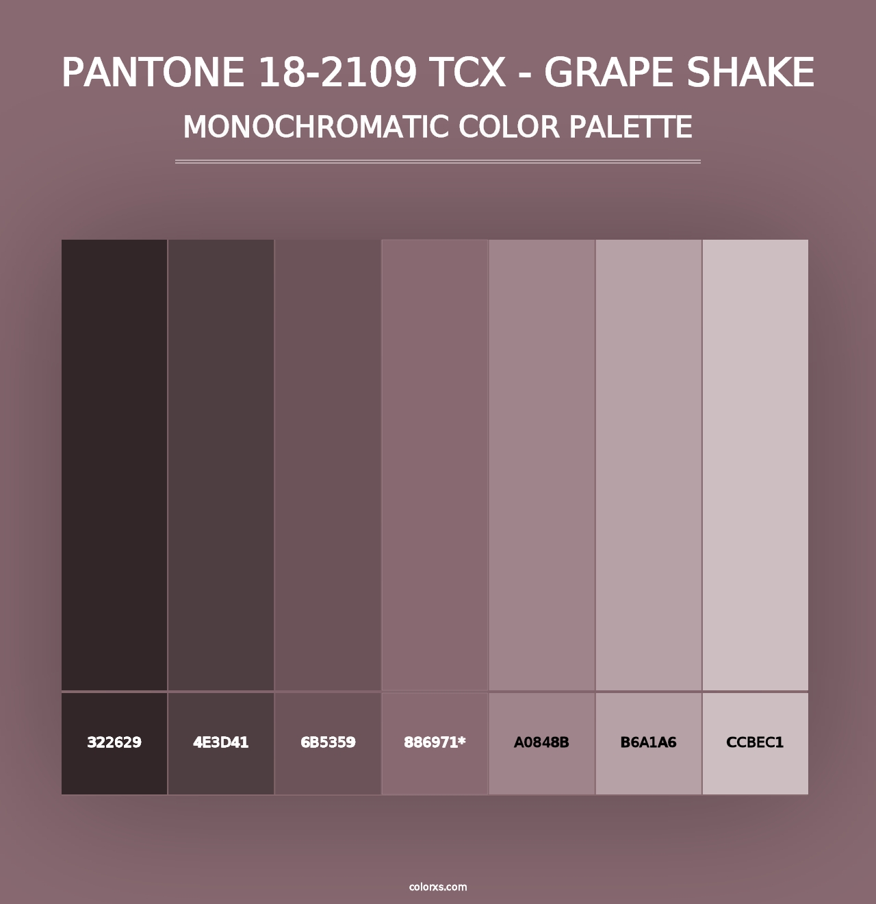 PANTONE 18-2109 TCX - Grape Shake - Monochromatic Color Palette