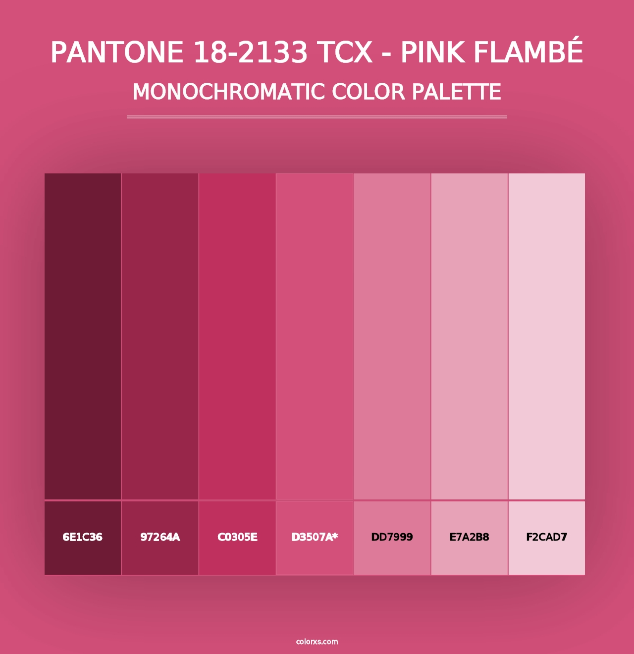 PANTONE 18-2133 TCX - Pink Flambé - Monochromatic Color Palette