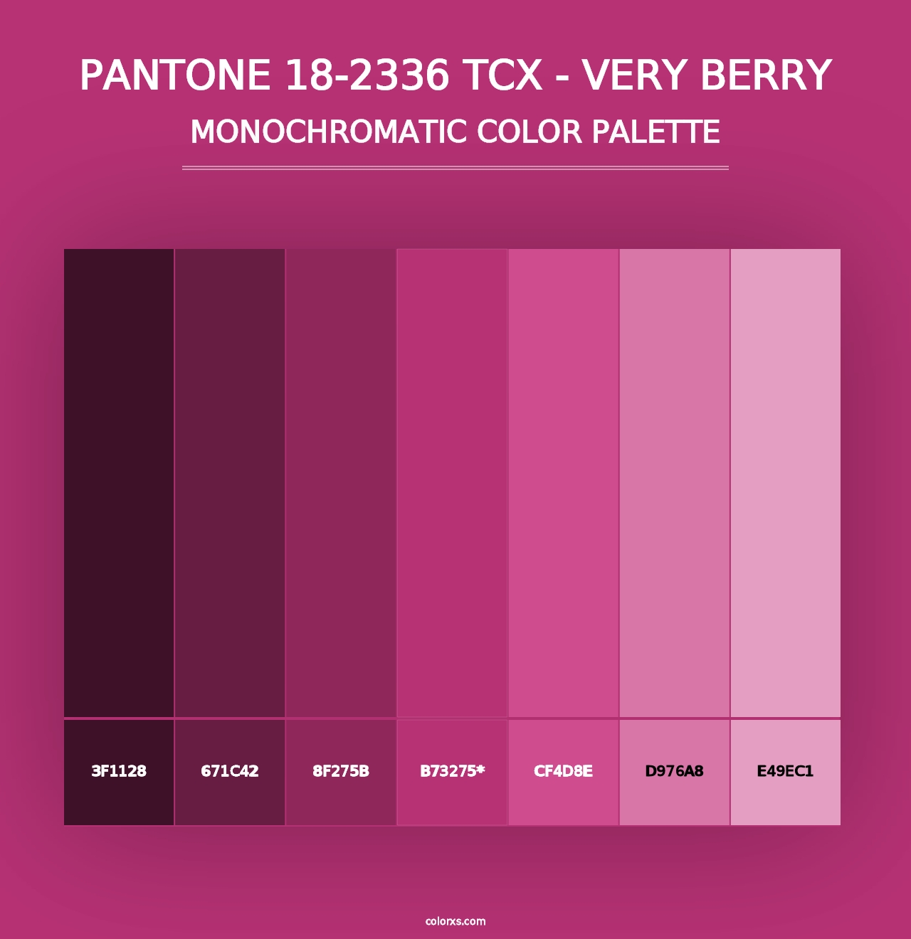 PANTONE 18-2336 TCX - Very Berry - Monochromatic Color Palette