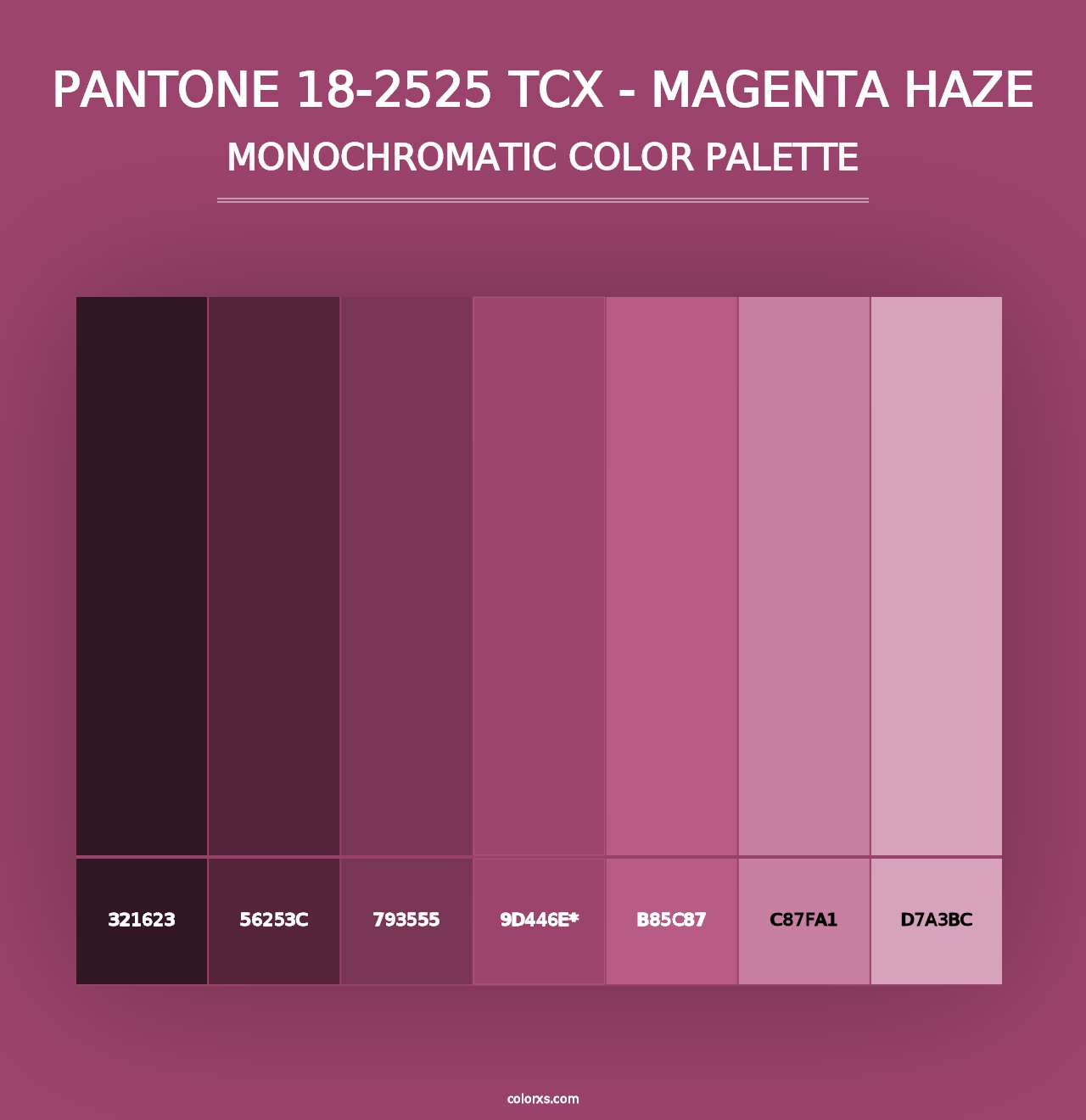 PANTONE 18-2525 TCX - Magenta Haze - Monochromatic Color Palette