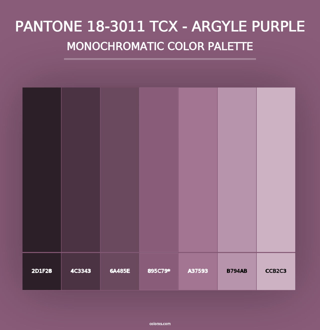 PANTONE 18-3011 TCX - Argyle Purple - Monochromatic Color Palette