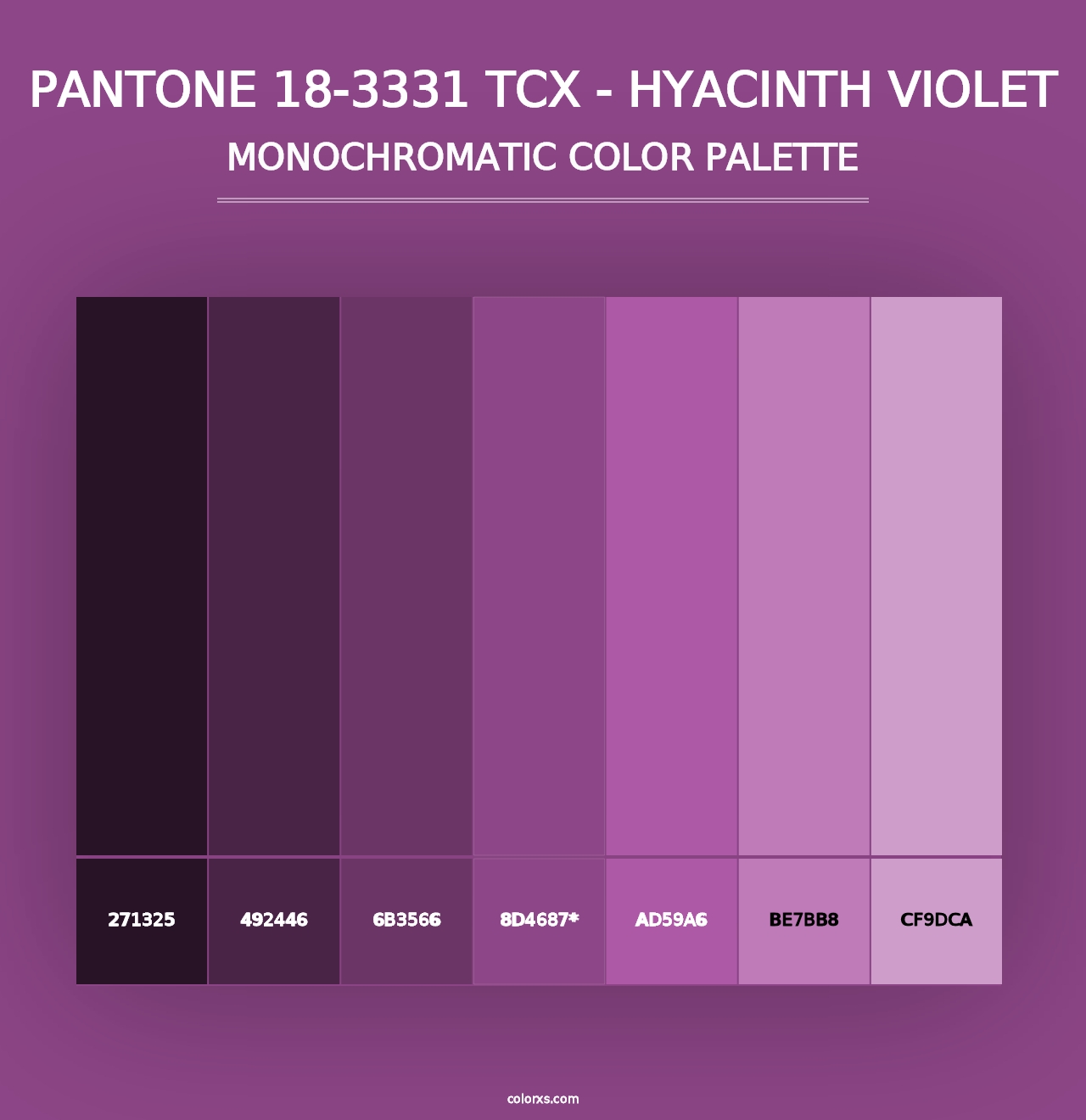 PANTONE 18-3331 TCX - Hyacinth Violet - Monochromatic Color Palette