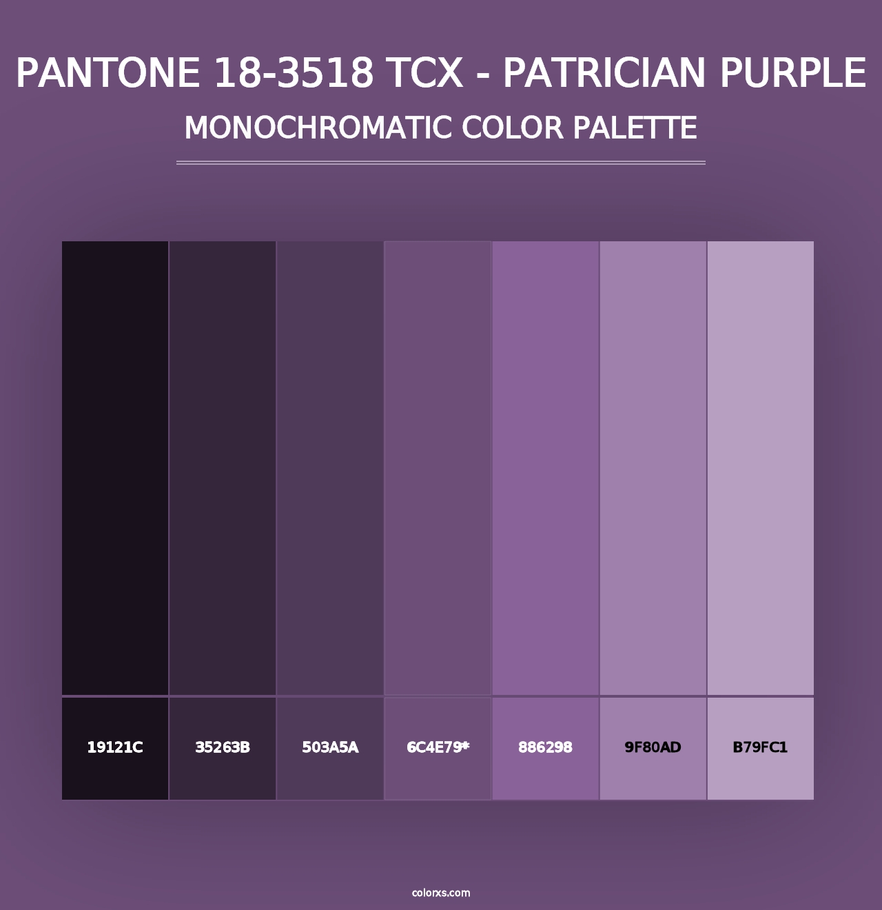 PANTONE 18-3518 TCX - Patrician Purple - Monochromatic Color Palette