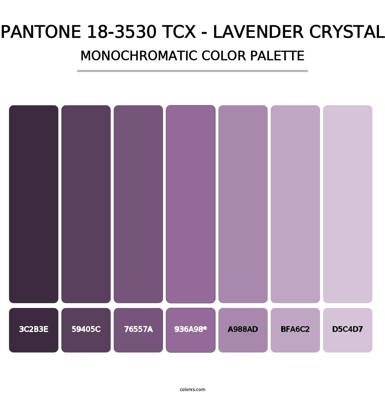 PANTONE 18-3530 TCX - Lavender Crystal - Monochromatic Color Palette